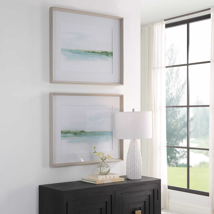 Uttermost Green Ribbon Coast Set of 2 Framed Prints