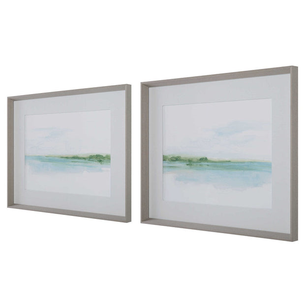 Uttermost Green Ribbon Coast Set of 2 Framed Prints