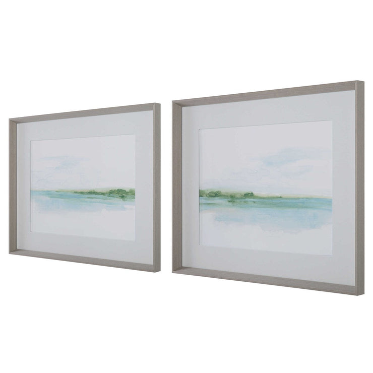 Uttermost Green Ribbon Coast Set of 2 Framed Prints