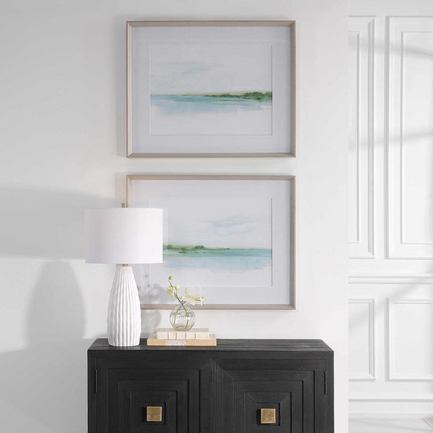Uttermost Green Ribbon Coast Set of 2 Framed Prints
