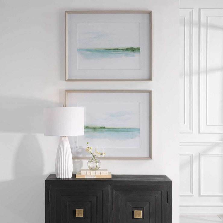 Uttermost Green Ribbon Coast Set of 2 Framed Prints