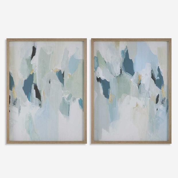 Uttermost Seabreeze Modern Coastal Set of 2 Framed Canvas