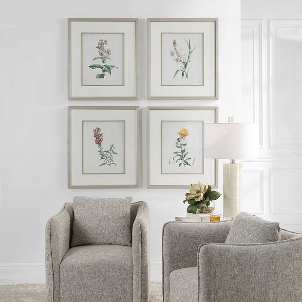 Uttermost Heirloom Blooms Study Set of 4 Framed Prints