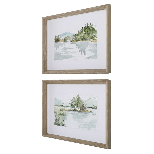 Uttermost Serene Lake Set of 2 Framed Prints