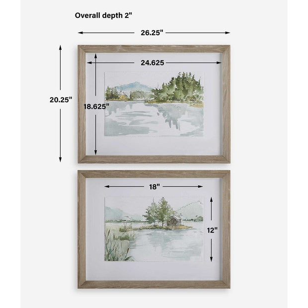 Uttermost Serene Lake Set of 2 Framed Prints