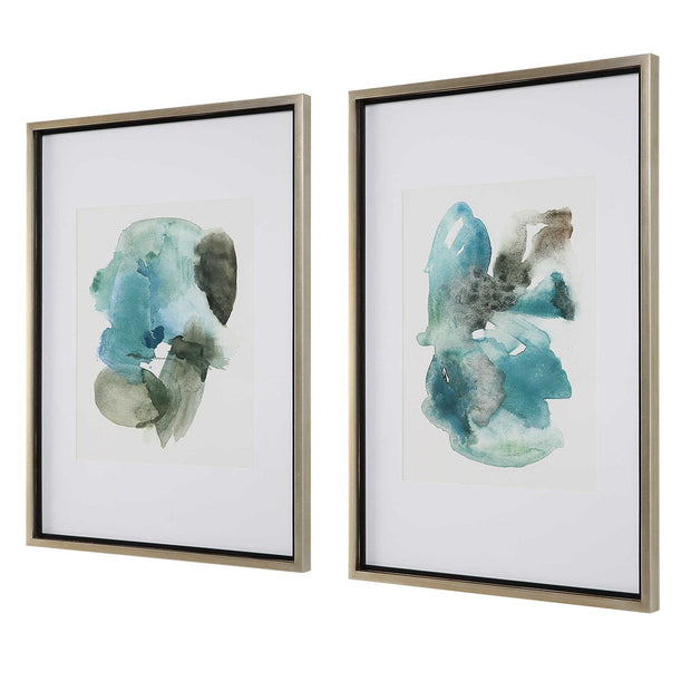 Uttermost Blueprints Watercolor Set of 2 Framed Prints
