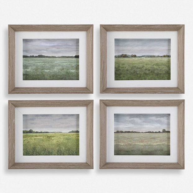 Uttermost Quiet Meadows Landscape Set of 4 Framed Prints