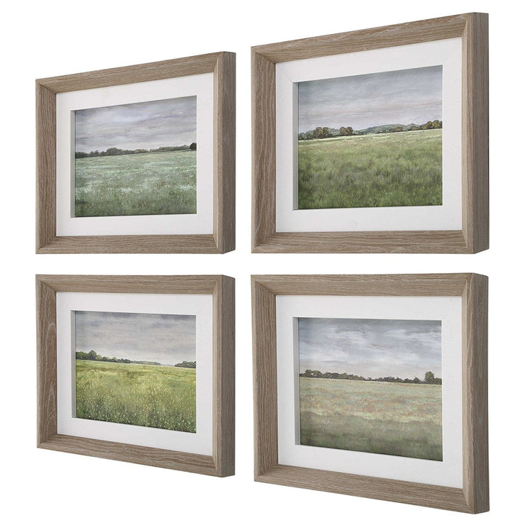 Uttermost Quiet Meadows Landscape Set of 4 Framed Prints