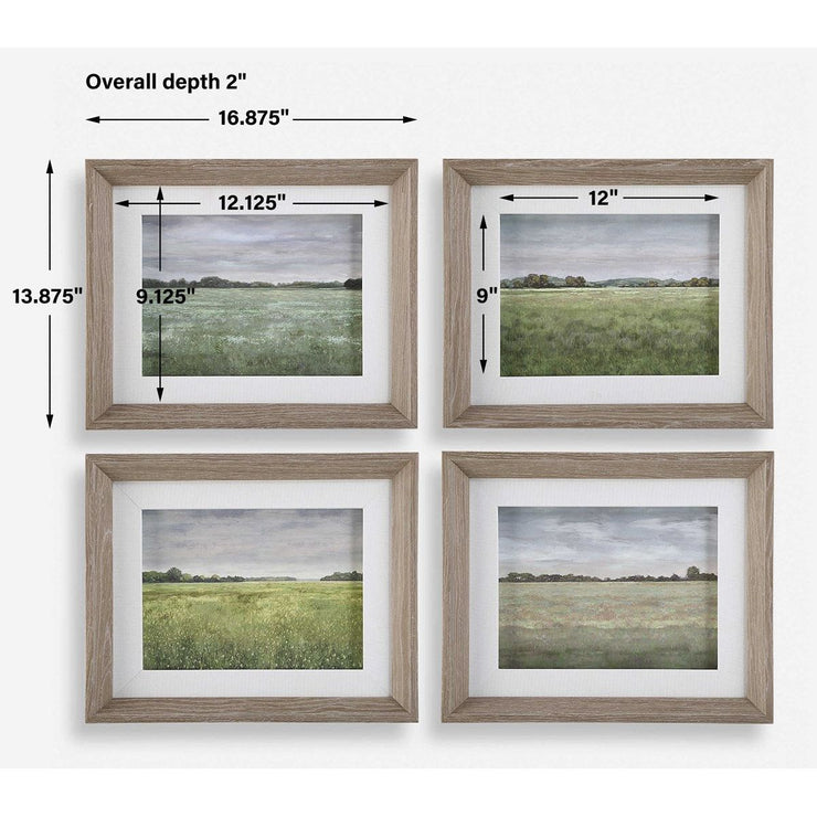 Uttermost Quiet Meadows Landscape Set of 4 Framed Prints