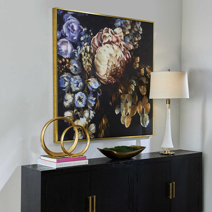 Uttermost Natural Wonder Black Floral Framed Canvas