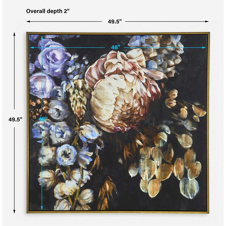 Uttermost Natural Wonder Black Floral Framed Canvas