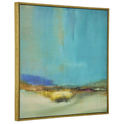 Uttermost Bowery Teal and Golden Yellow Framed Canvas