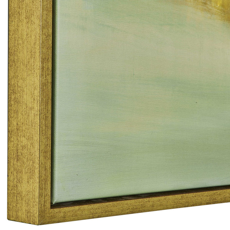 Uttermost Bowery Teal and Golden Yellow Framed Canvas