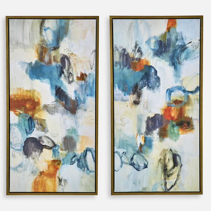 Uttermost Casual Moments Vibrant Colors Set of 2 Framed Canvases