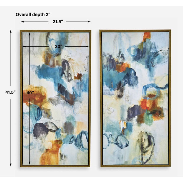 Uttermost Casual Moments Vibrant Colors Set of 2 Framed Canvases