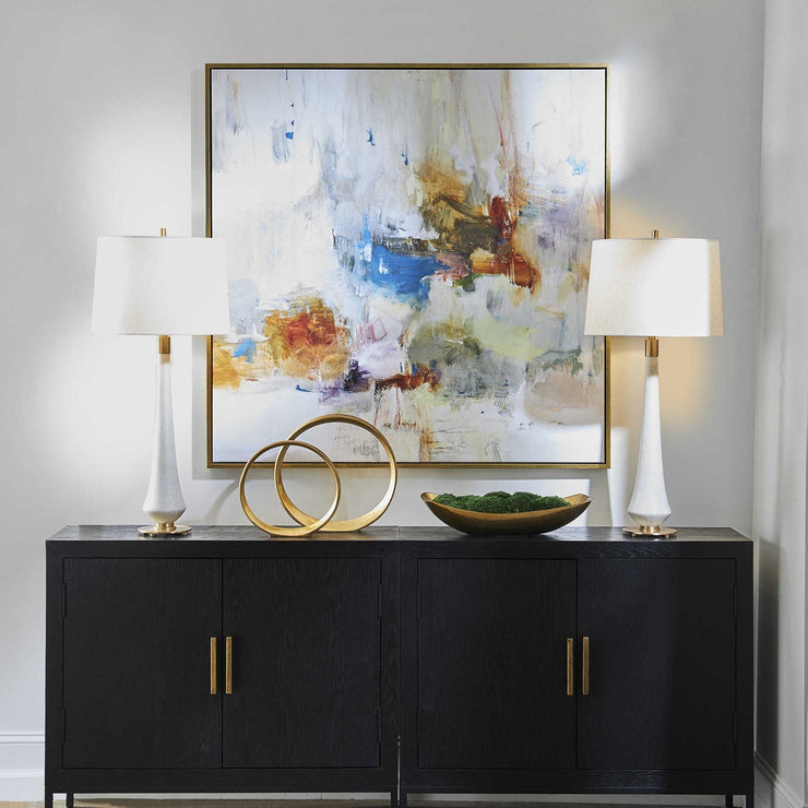 Uttermost In The Beginning Abstract Framed Canvas