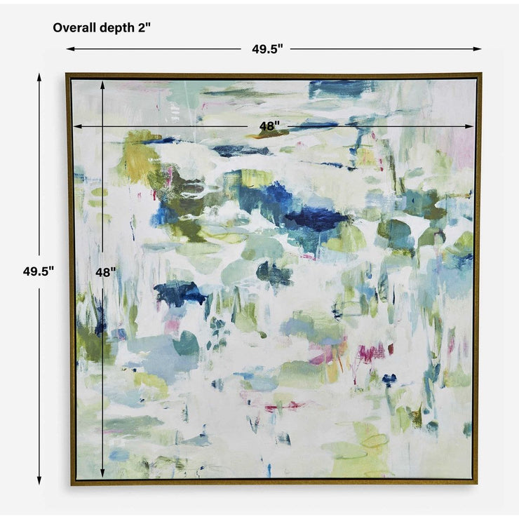Uttermost Abstract Reflections Green and Blue Framed Canvas