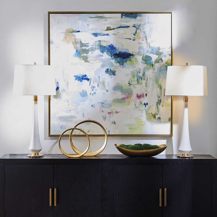 Uttermost Abstract Reflections Green and Blue Framed Canvas