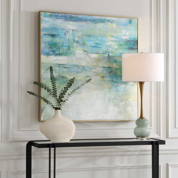 Uttermost Blissful Blue and Green Hand Painted Canvas