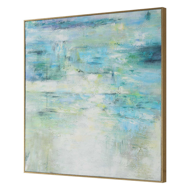 Uttermost Blissful Blue and Green Hand Painted Canvas