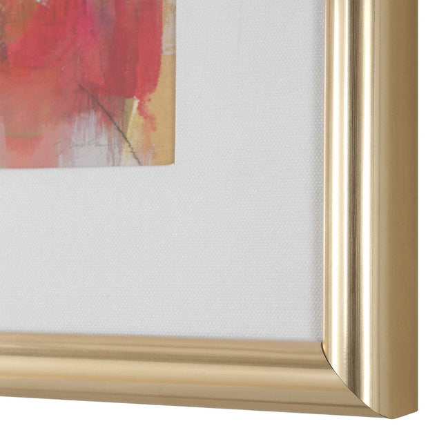 Uttermost Fresh Start Contemporary Red Florals Set of 6 Framed Prints