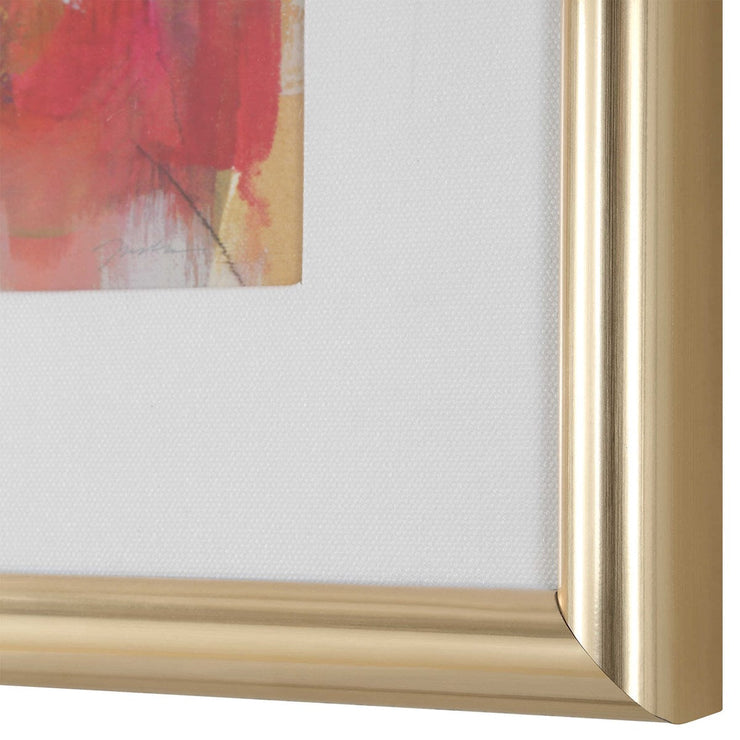 Uttermost Fresh Start Contemporary Red Florals Set of 6 Framed Prints