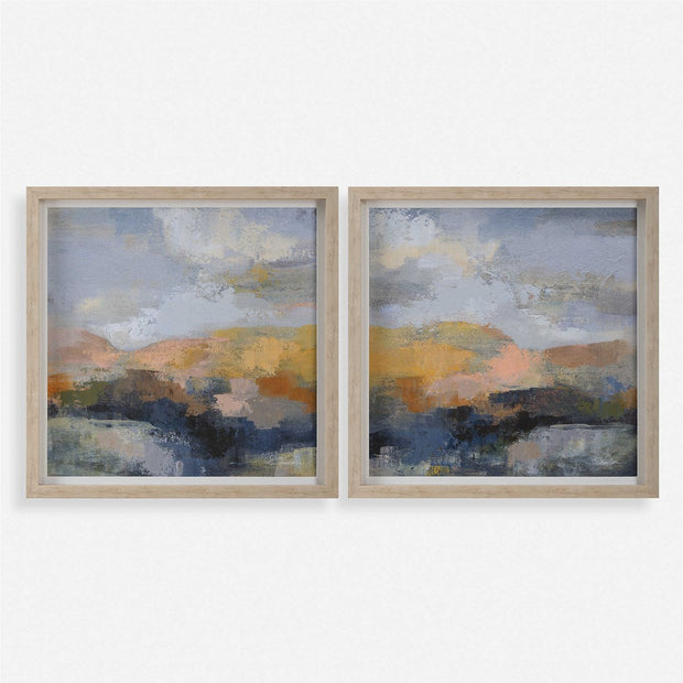 Uttermost Dusk Mountain Abstract Set of 2 Prints