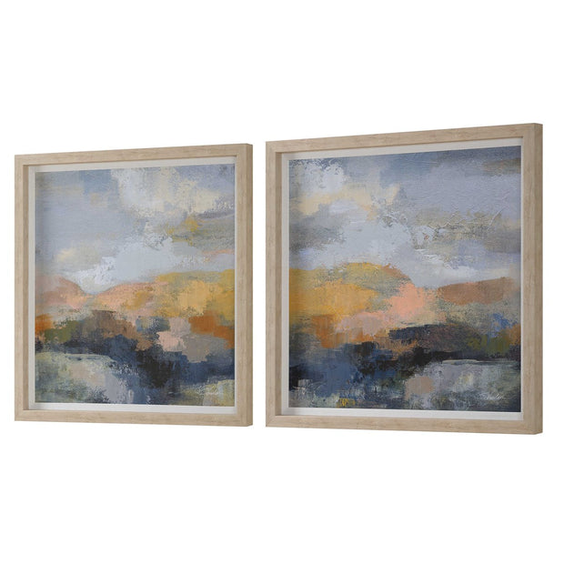Uttermost Dusk Mountain Abstract Set of 2 Prints