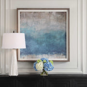 Uttermost Serenity Paused Teal Blue and Greige Framed Print