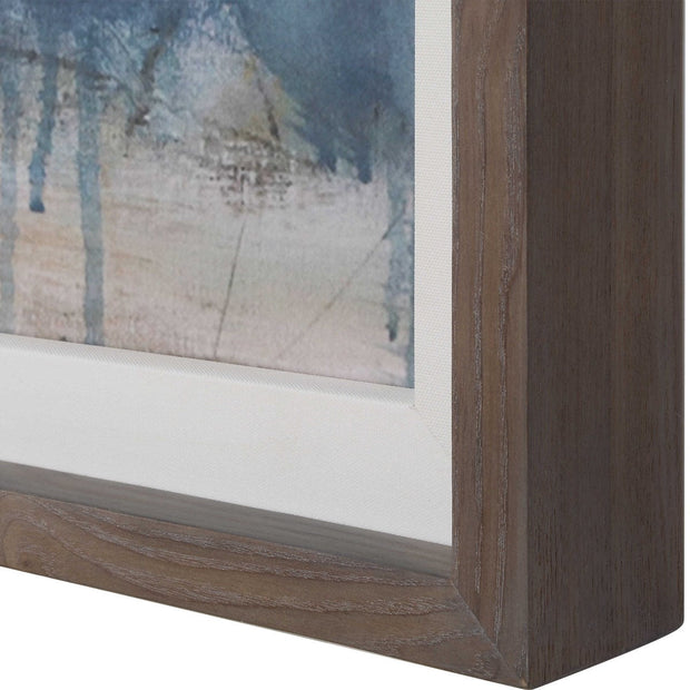 Uttermost Serenity Paused Teal Blue and Greige Framed Print