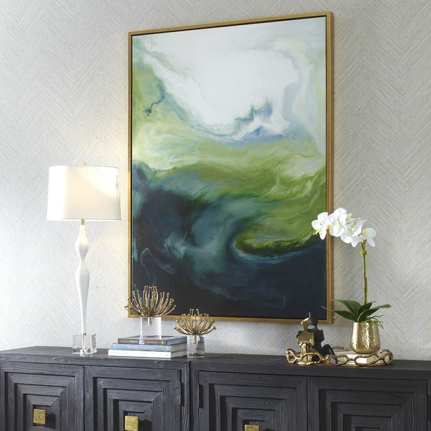 Uttermost Serene Green Framed Canvas