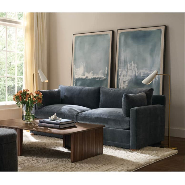 Rowe Furniture Sylvie Federal Blue Chenille 88” Sofa ~ Express