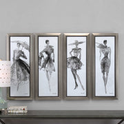 Uttermost Fashion Sketchbook Set of 4 Framed Prints