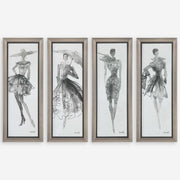 Uttermost Fashion Sketchbook Set of 4 Framed Prints