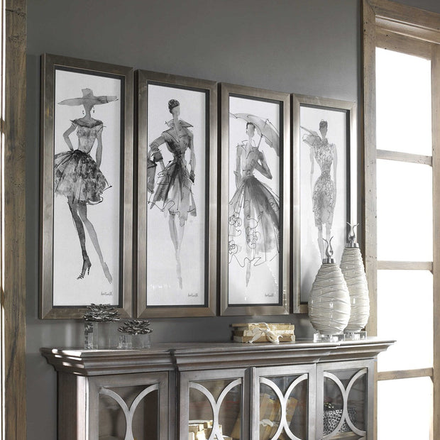 Uttermost Fashion Sketchbook Set of 4 Framed Prints