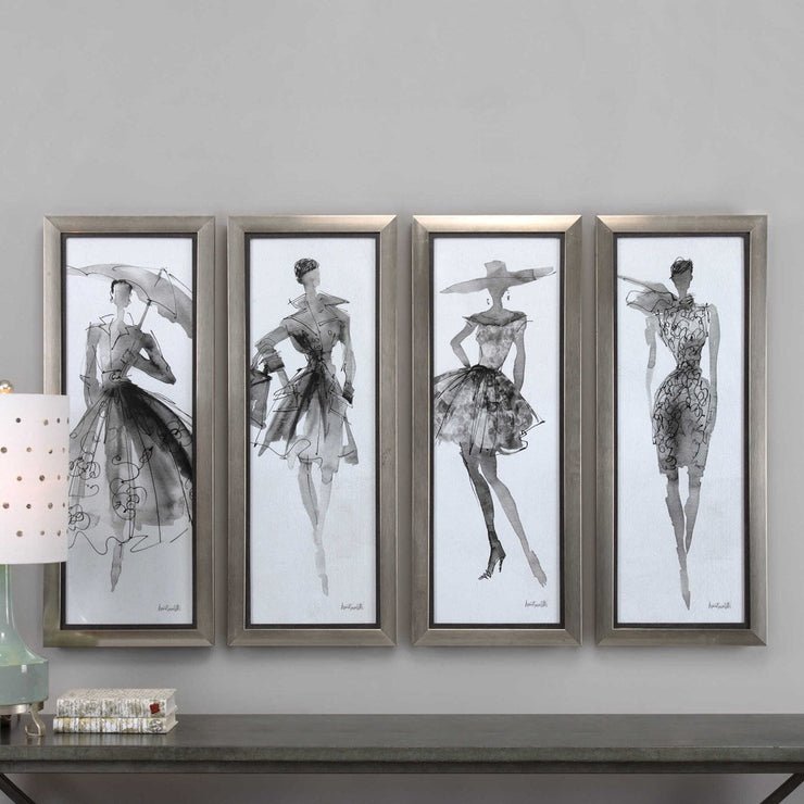 Uttermost Fashion Sketchbook Set of 4 Framed Prints