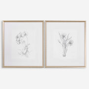 Uttermost Botanical Sketches Set of 2 Framed Prints