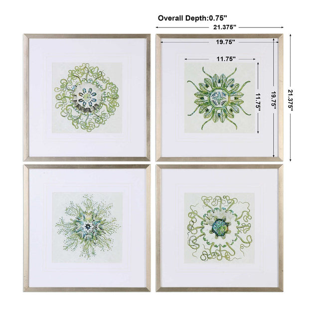 Uttermost Organic Symbols Set of 4 Framed Prints