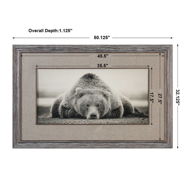 Uttermost Deep Sleep Bear Rustic Framed Print