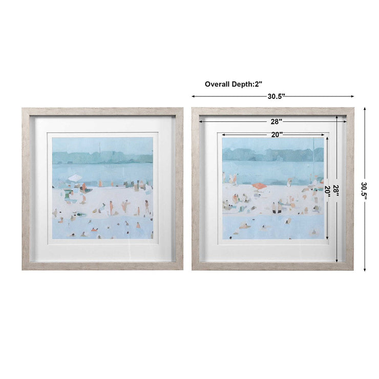 Uttermost Sea Glass Sandbar Set of 2 Framed Prints