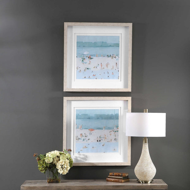 Uttermost Sea Glass Sandbar Set of 2 Framed Prints