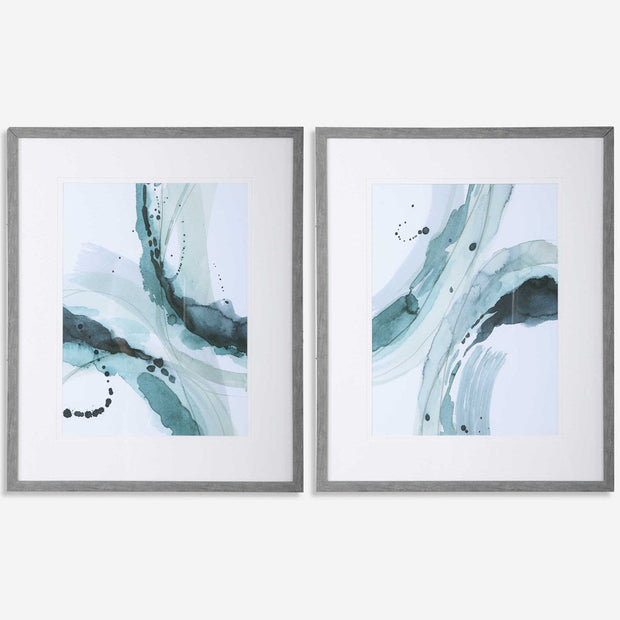 Uttermost Depth Abstract Watercolor Set of 2 Framed Prints