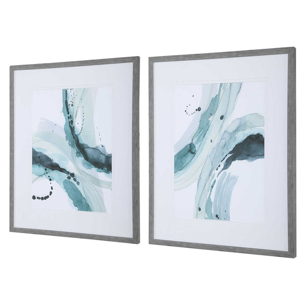 Uttermost Depth Abstract Watercolor Set of 2 Framed Prints