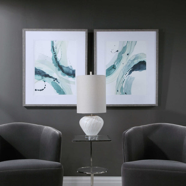 Uttermost Depth Abstract Watercolor Set of 2 Framed Prints