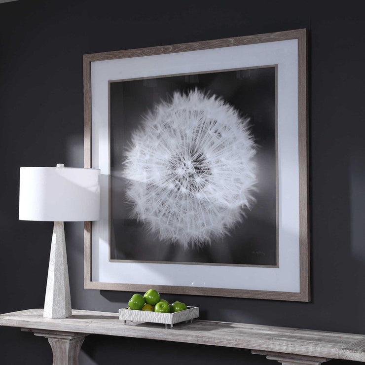 Uttermost Dandelion Seedhead Black and White Framed Print