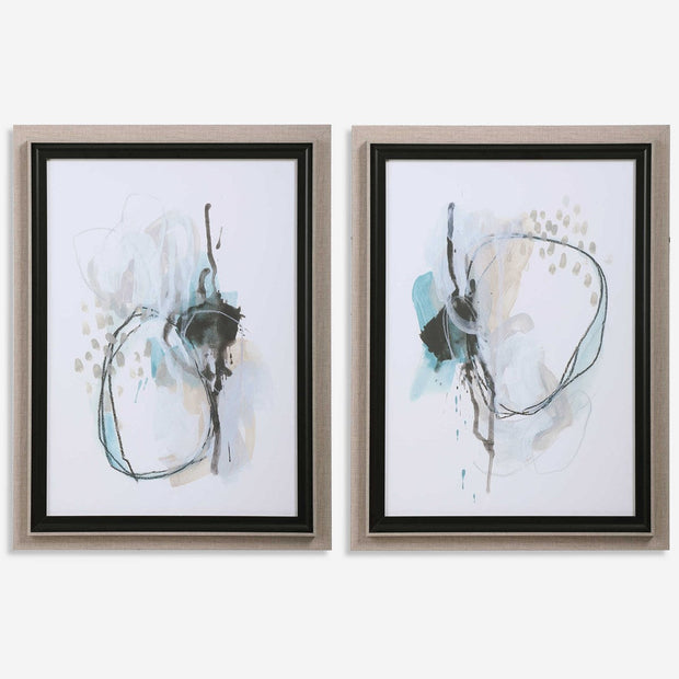 Uttermost Force Reaction Modern Abstract Set of 2 Framed Prints