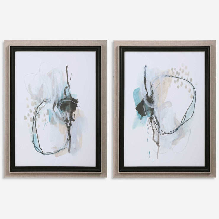 Uttermost Force Reaction Modern Abstract Set of 2 Framed Prints