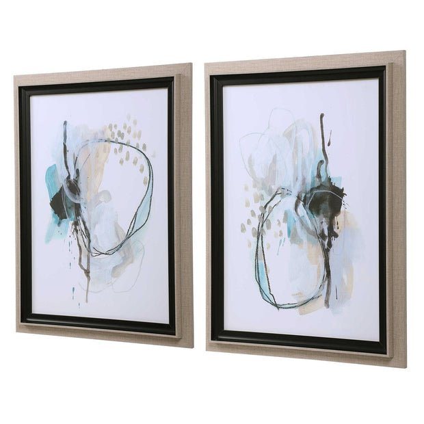Uttermost Force Reaction Modern Abstract Set of 2 Framed Prints
