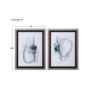 Uttermost Force Reaction Modern Abstract Set of 2 Framed Prints