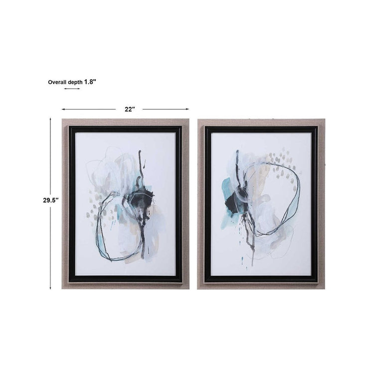 Uttermost Force Reaction Modern Abstract Set of 2 Framed Prints